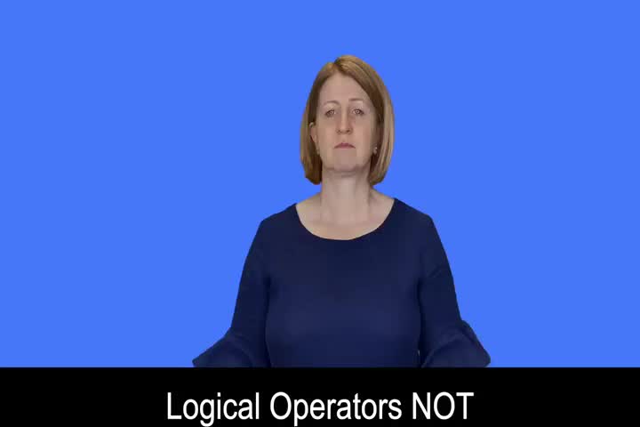 British Sign Language BSL Video Dictionary - Logical operators NOT