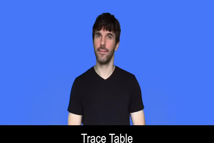 British Sign Language BSL Video Dictionary - Trace table