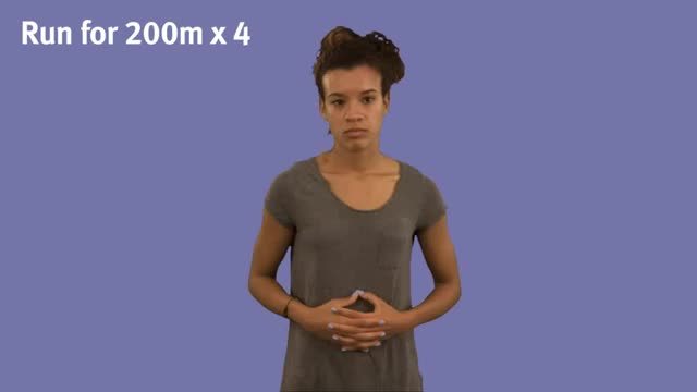 British Sign Language BSL Video Dictionary - Run for 200m x4